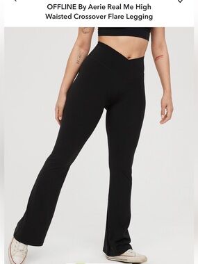 Aerie Black High-Waist Flare Leggings